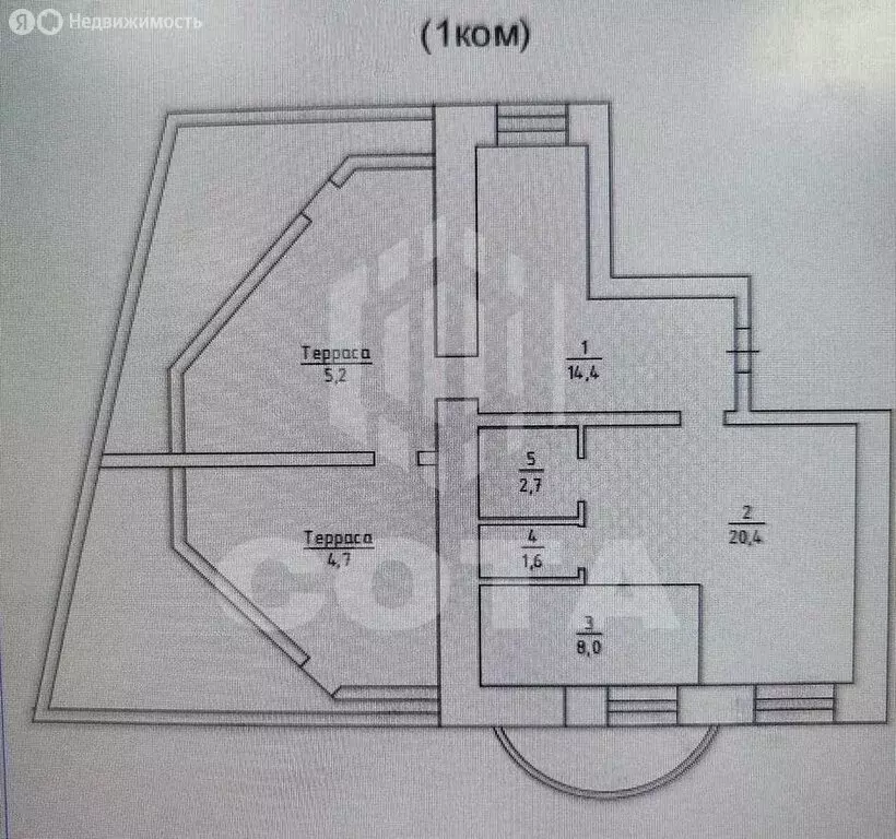 Квартира-студия: Воронеж, улица Дзержинского, 4 (47.1 м) - Фото 1
