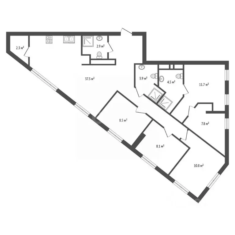 4-к кв. Москва Шмитовский проезд, 39к9 (102.2 м) - Фото 2