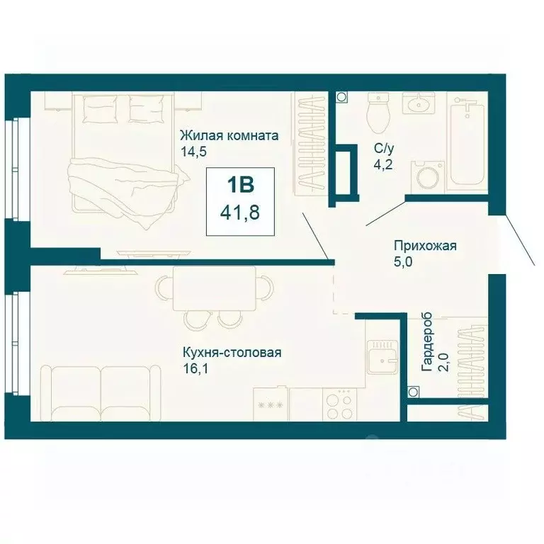 1-к кв. Свердловская область, Екатеринбург ул. 8 Марта, 197 (41.8 м) - Фото 0