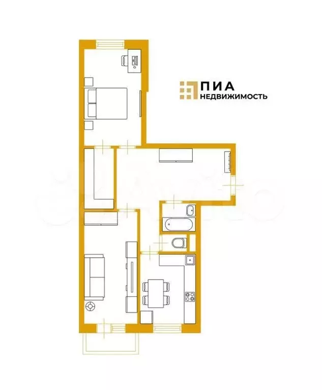 2-к. квартира, 67,9 м, 4/5 эт. - Фото 0