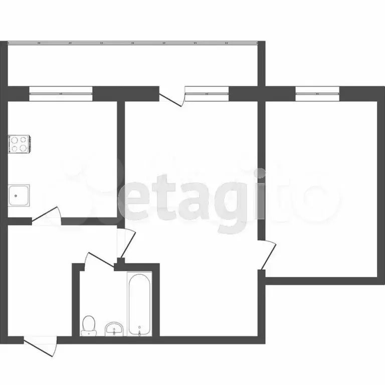 2-к. квартира, 47,5 м, 4/10 эт. - Фото 0