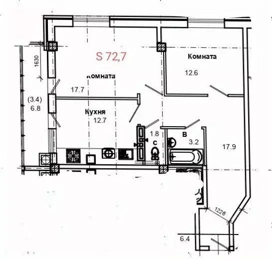 2-к кв. Ставропольский край, Пятигорск ул. Пестова (72.5 м) - Фото 0