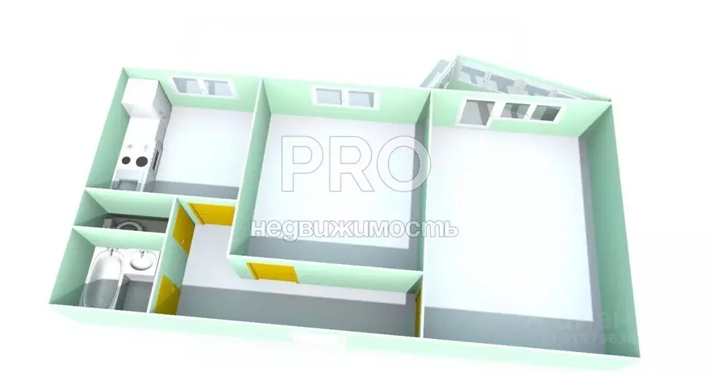 2-к кв. Ярославская область, Ярославль ул. Менделеева, 25 (52.7 м) - Фото 1