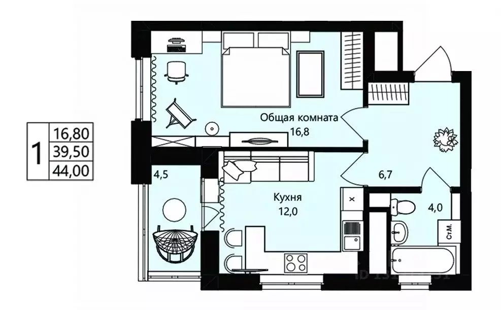 1-к кв. Мордовия, Саранск просп. Российской Армии, 9 (39.5 м) - Фото 1