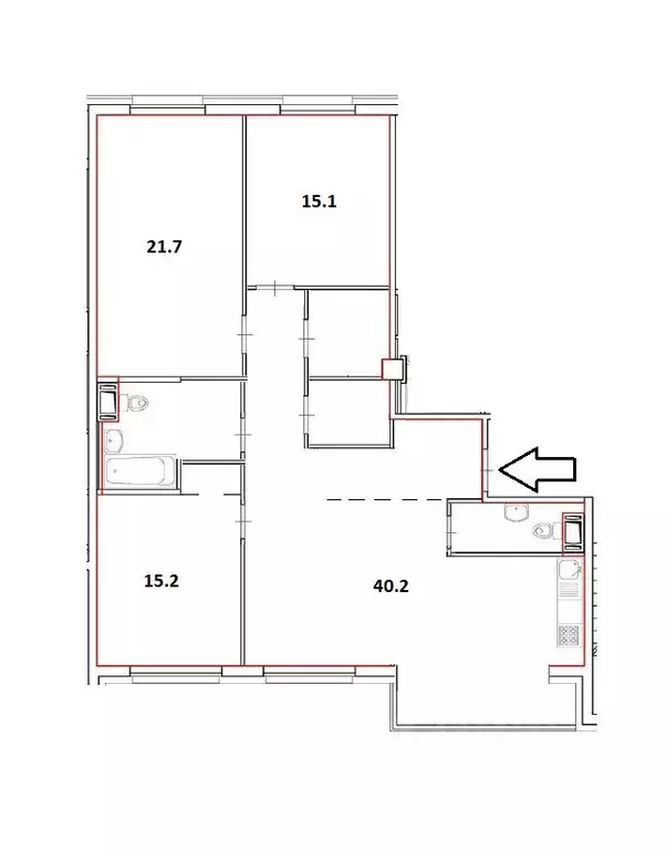 3-к кв. Санкт-Петербург Кременчугская ул., 11К1 (110.9 м) - Фото 1