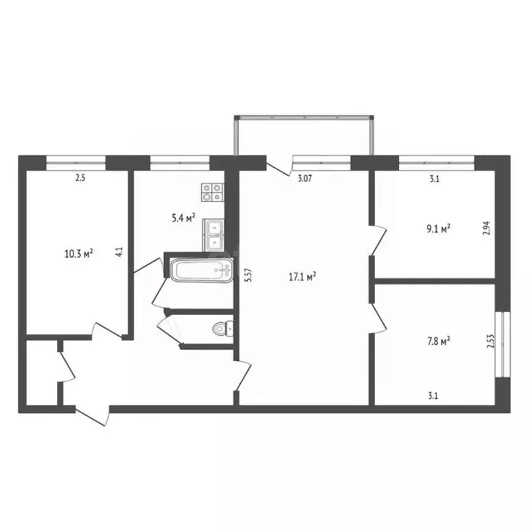4-к кв. Камчатский край, Петропавловск-Камчатский ул. Войцешека, 23 ... - Фото 2