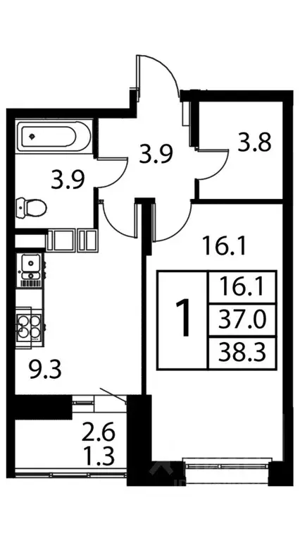 1-к кв. Московская область, Домодедово Авиационный мкр, ул. ... - Фото 0