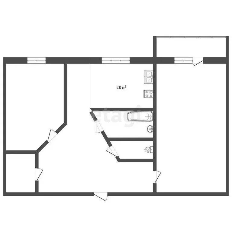 2-комнатная квартира: Миасс, улица Лихачёва, 25 (45.2 м) - Фото 0