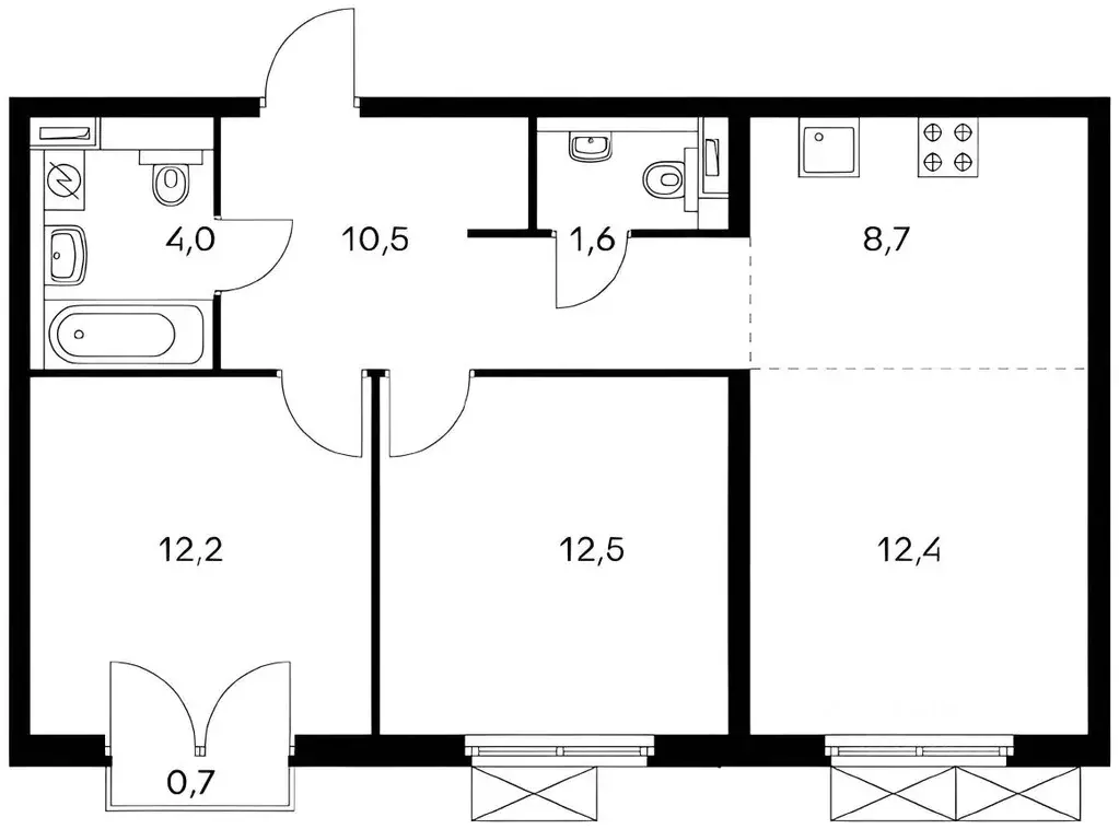 3-к кв. Москва Большая Филевская ул., 3к2 (63.0 м) - Фото 2