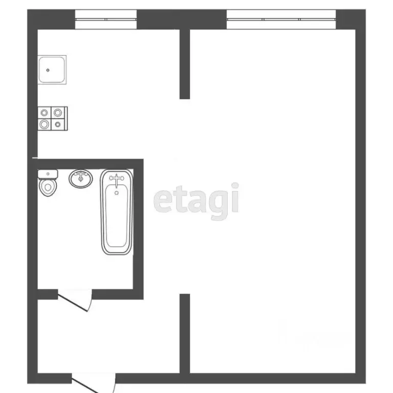 1-к кв. Татарстан, Набережные Челны пос. ЗЯБ, 6/11 кв-л, 16 (28.8 м) - Фото 1