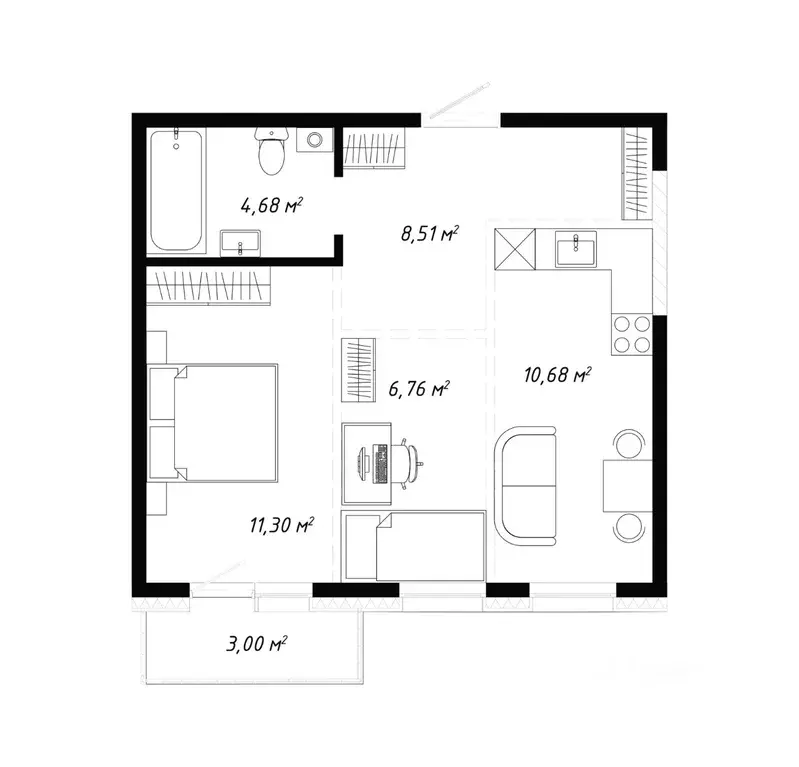 2-к кв. Иркутская область, Иркутск ул. Баррикад (44.93 м) - Фото 1