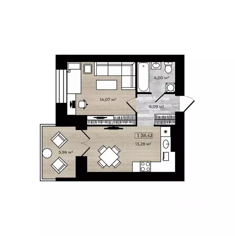 1-к кв. Ярославская область, Ярославль ул. Лескова, 19 (38.42 м) - Фото 1