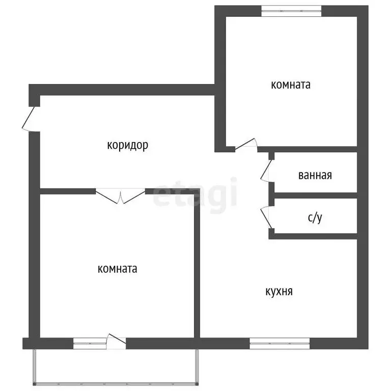 2-комнатная квартира: Чебаркуль, улица Ленина, 33А (53 м) - Фото 1