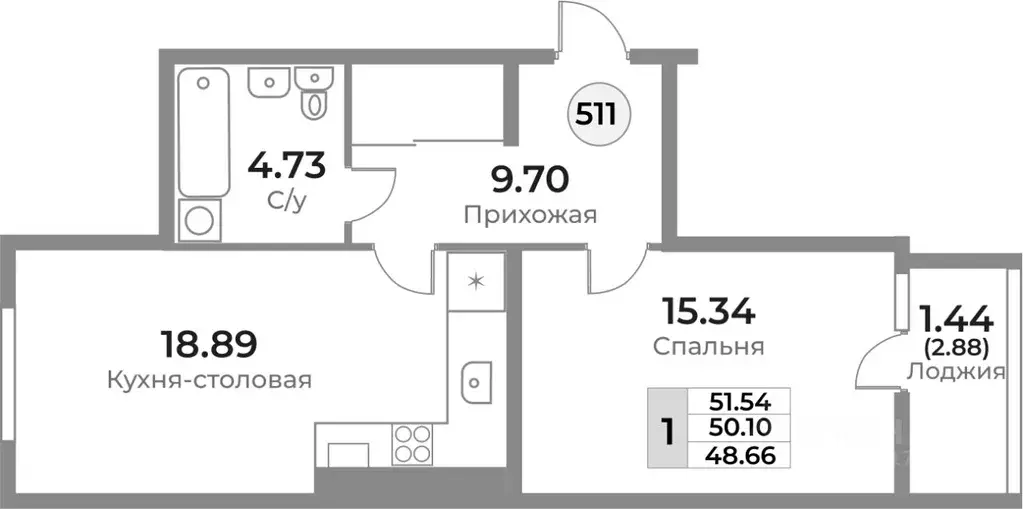 1-к кв. Калининградская область, Калининград Пригородная ул. (50.1 м) - Фото 0