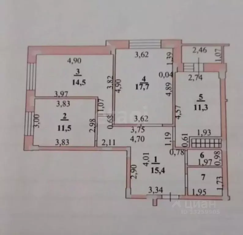 3-к кв. Липецкая область, Липецк ул. Хренникова, 4 (75.7 м) - Фото 2