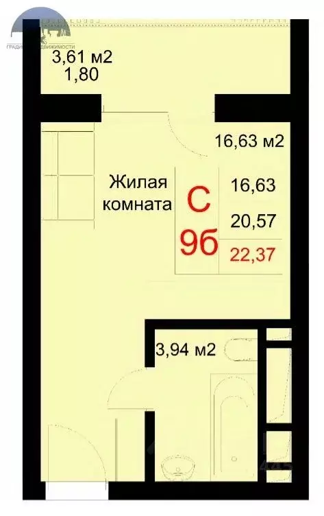 Студия Татарстан, Казань ул. Рауиса Гареева, 78А (22.37 м) - Фото 1