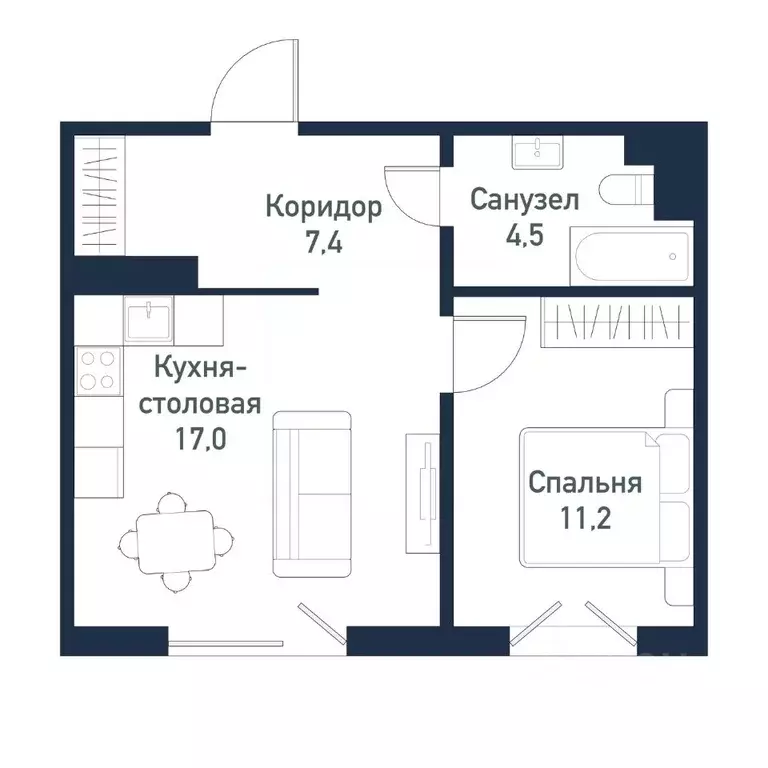 1-к кв. Челябинская область, Челябинский городской округ, пос. ... - Фото 1
