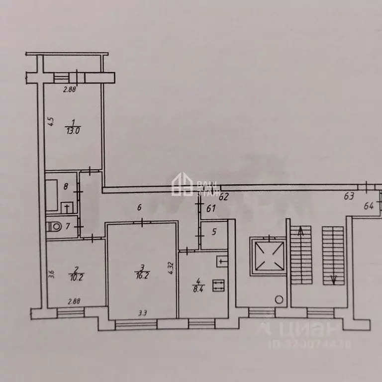 3-к кв. Калужская область, Калуга ул. Кибальчича, 7 (64.0 м) - Фото 1