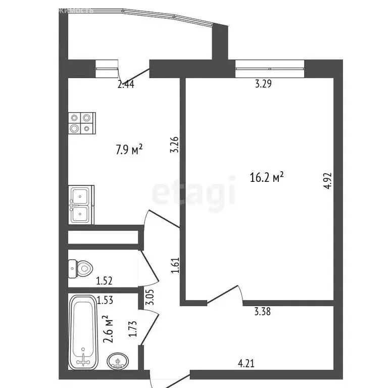 1-комнатная квартира: Тюмень, микрорайон Антипино, Беловежская улица, ... - Фото 1
