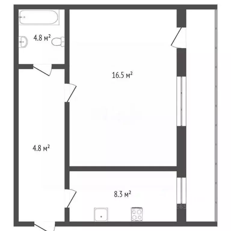 1-к кв. Севастополь ул. Богданова, 33 (36.0 м) - Фото 1