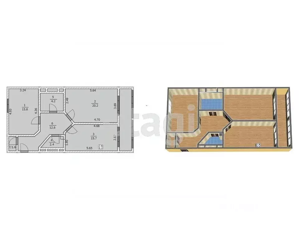 2-к кв. Калужская область, Калуга ул. Генерала Попова, 10 (72.4 м) - Фото 2