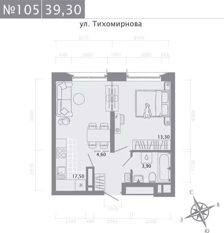 1-к кв. Татарстан, Казань ул. Калинина, 1Б (39.3 м) - Фото 0