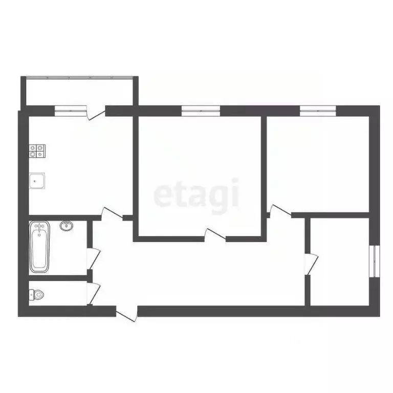 3-к кв. Тульская область, Новомосковск Коммунистическая ул., 41 (59.7 ... - Фото 0