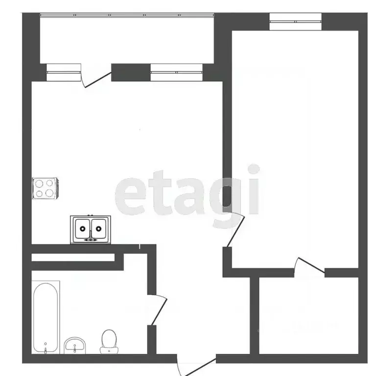 1-к кв. Тюменская область, Тюмень Дамбовская ул., 25к1 (47.2 м) - Фото 2