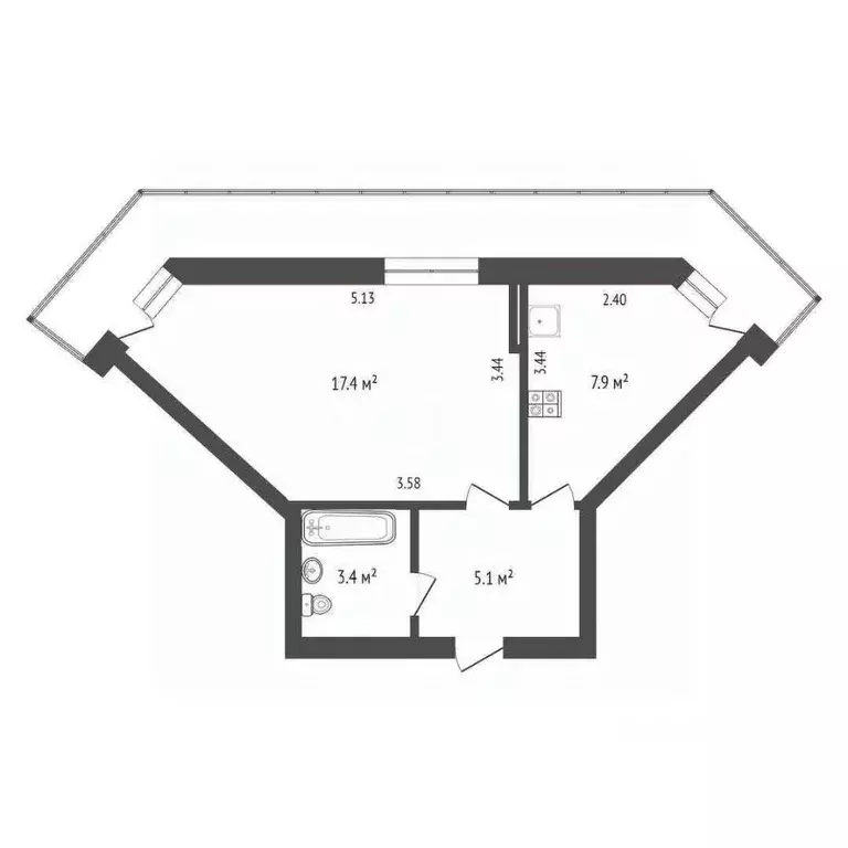 1-к кв. Севастополь ул. Косарева, 6 (33.7 м) - Фото 1