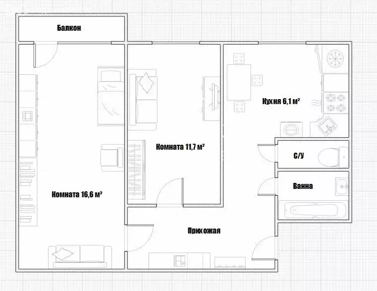 2-комнатная квартира: Москва, улица Сталеваров, 8/22к4 (44 м) - Фото 1