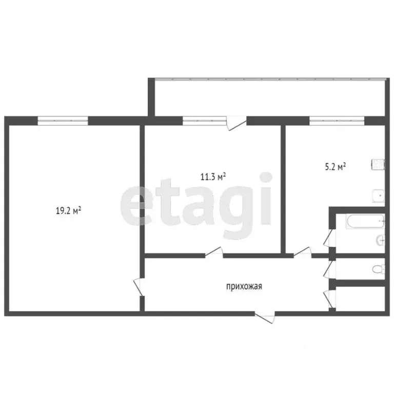 2-к кв. Татарстан, Набережные Челны ул. Шамиля Усманова, 13 (54.0 м) - Фото 2