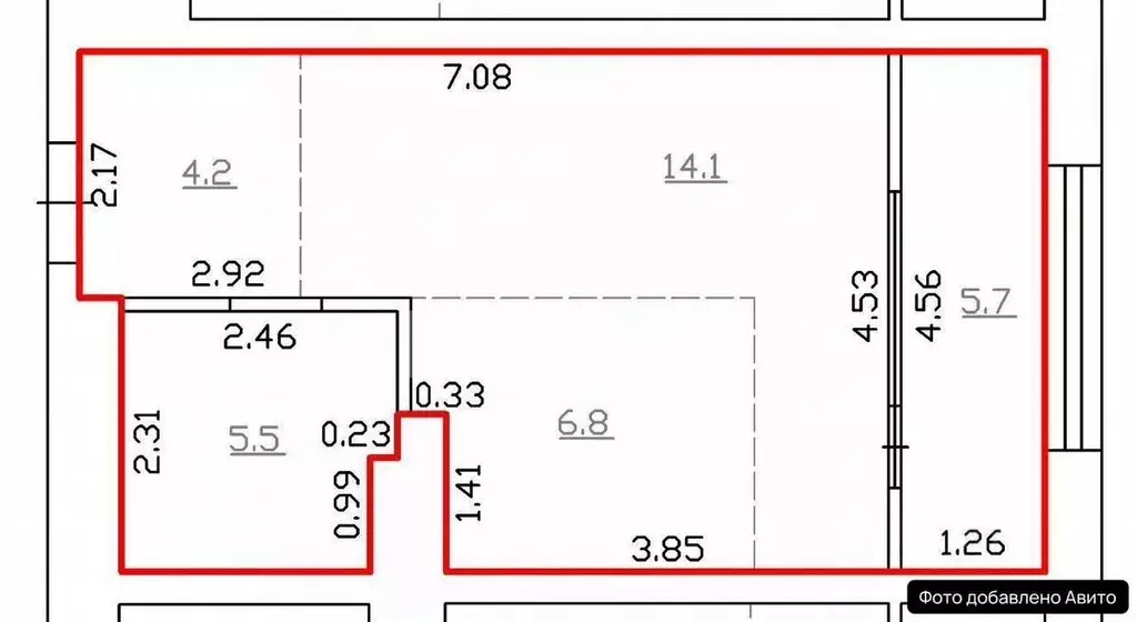 Студия Тюменская область, Тюмень ул. Евгения Войнова, 7 (36.3 м) - Фото 2