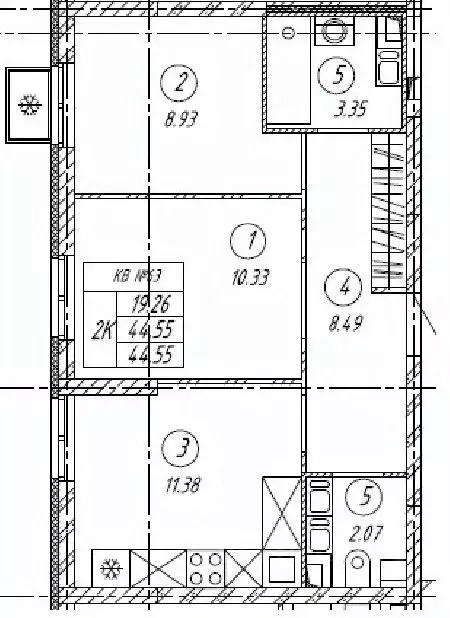 2-к кв. Самарская область, Тольятти 18А кв-л,  (44.55 м) - Фото 0