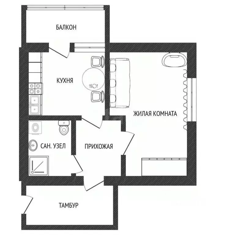 1-к кв. Смоленская область, Сафоново ул. Энгельса, 28 (27.6 м) - Фото 1