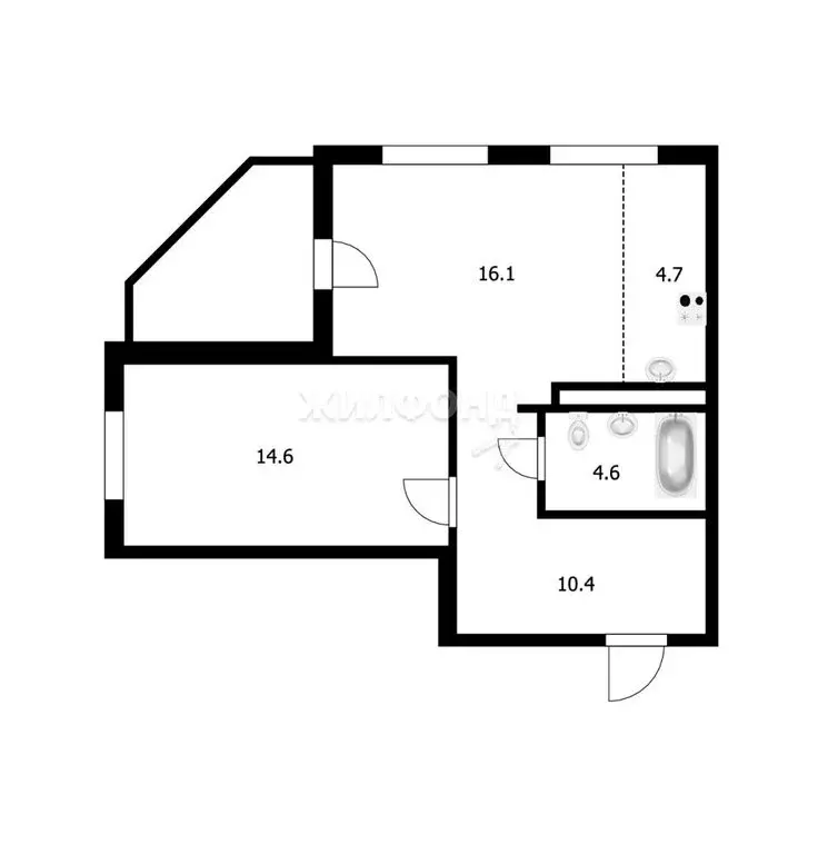 2-комнатная квартира: Новосибирск, Междуреченская улица, 3 (50.4 м) - Фото 0