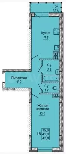 1-к. квартира, 44,5 м, 1/24 эт. - Фото 0