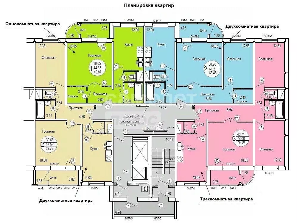 Квартира, 2 комнаты, 58.4 м - Фото 2