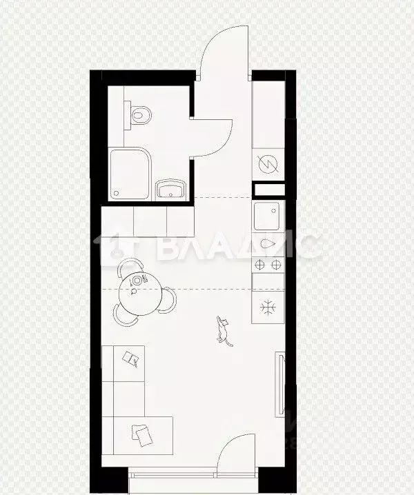 Студия Воронежская область, с. Новая Усмань ул. Ростовская, 4Б/1 (23.7 ... - Фото 1