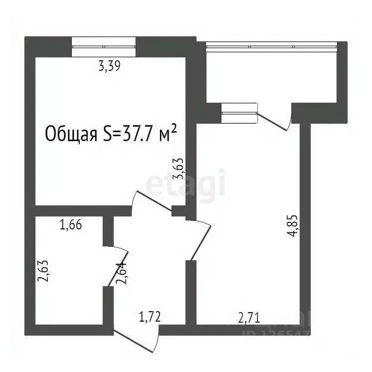 1-к кв. Новосибирская область, Новосибирск Кубовая ул., 113/2 (37.7 м) - Фото 1