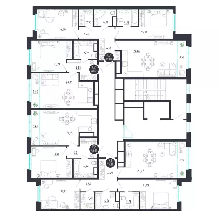 2-к кв. Тульская область, Тула  (75.3 м) - Фото 1
