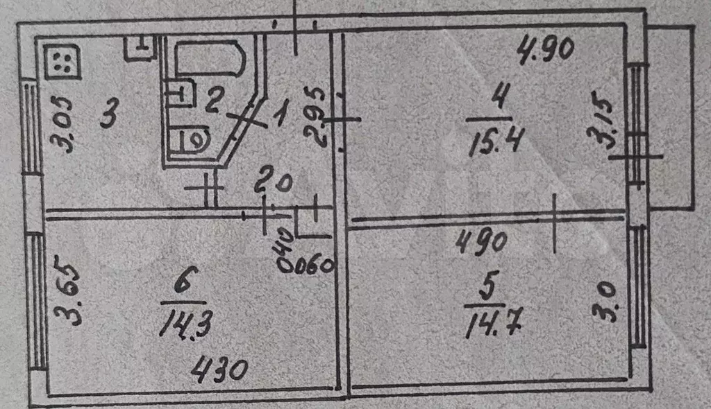 3-к. квартира, 62 м, 5/5 эт. - Фото 0