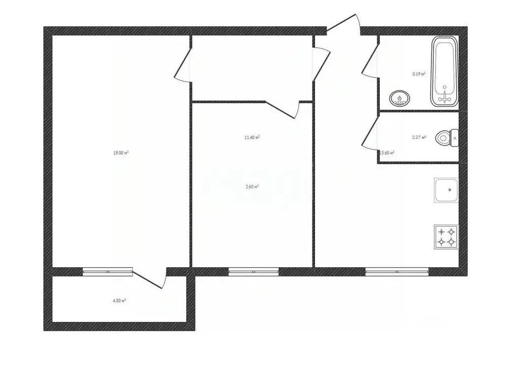2-к кв. Брянская область, Брянск ул. Есенина, 30 (52.6 м) - Фото 2