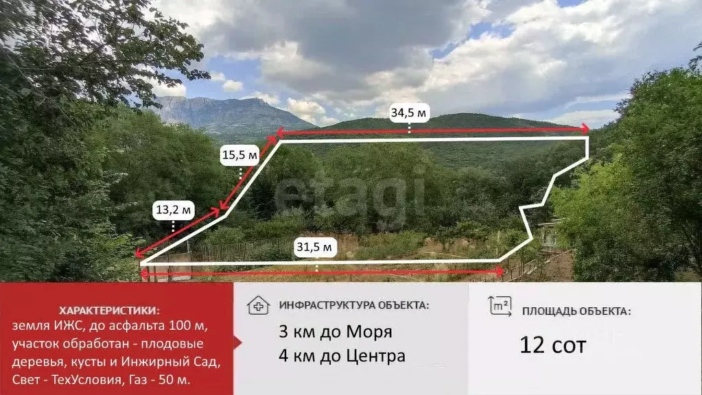 Участок в Крым, Алушта городской округ, с. Нижняя Кутузовка ул. ... - Фото 0
