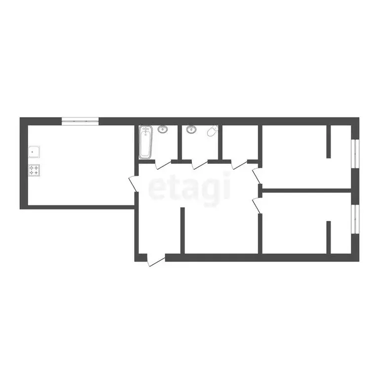 3-комнатная квартира: Нарткала, улица Свердлова, 4 (108.4 м) - Фото 0
