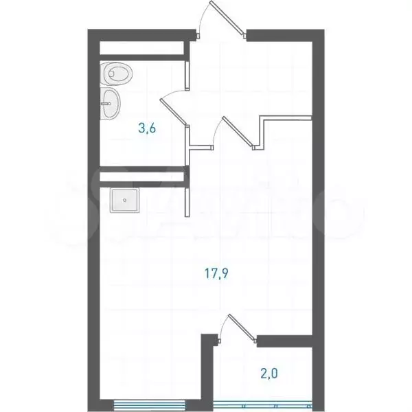 Квартира-студия, 27 м, 12/19 эт. - Фото 0