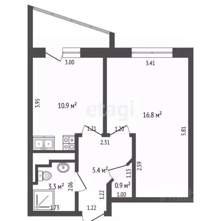 Студия Кемеровская область, Кемерово просп. Притомский, 13 (37.0 м) - Фото 2