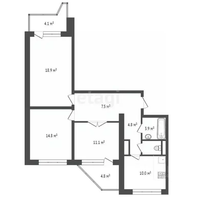 3-к кв. Москва проезд Шокальского, 31К1 (74.0 м) - Фото 1