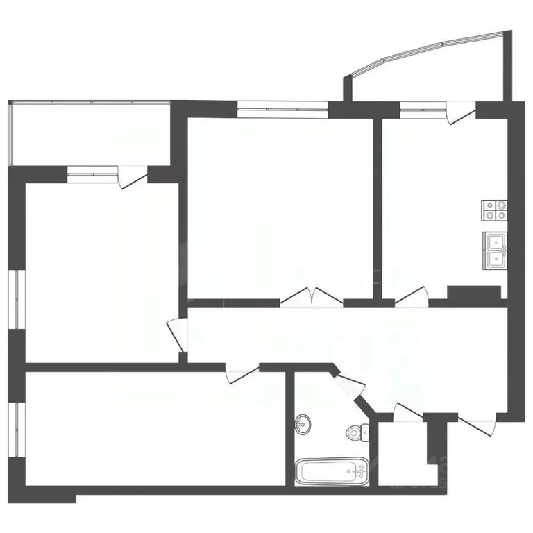 3-к кв. Тюменская область, Тюмень ул. Николая Зелинского, 5к2 (79.6 м) - Фото 1