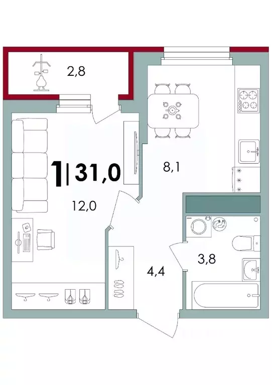 1-к кв. Тверская область, Калининский муниципальный округ, д. Батино  ... - Фото 1