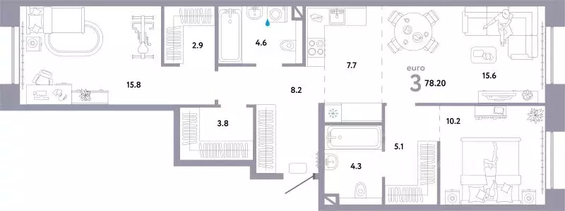 3-к кв. Москва Озерная ул., 42С7 (78.2 м) - Фото 1